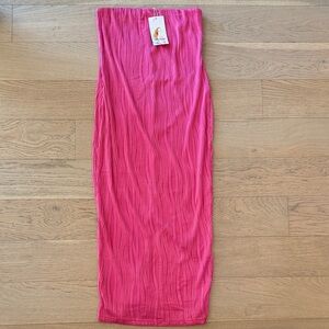 Chic Strapless Pink Dress